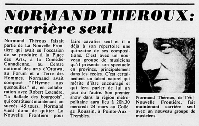 Petit Journal, mars 1971.