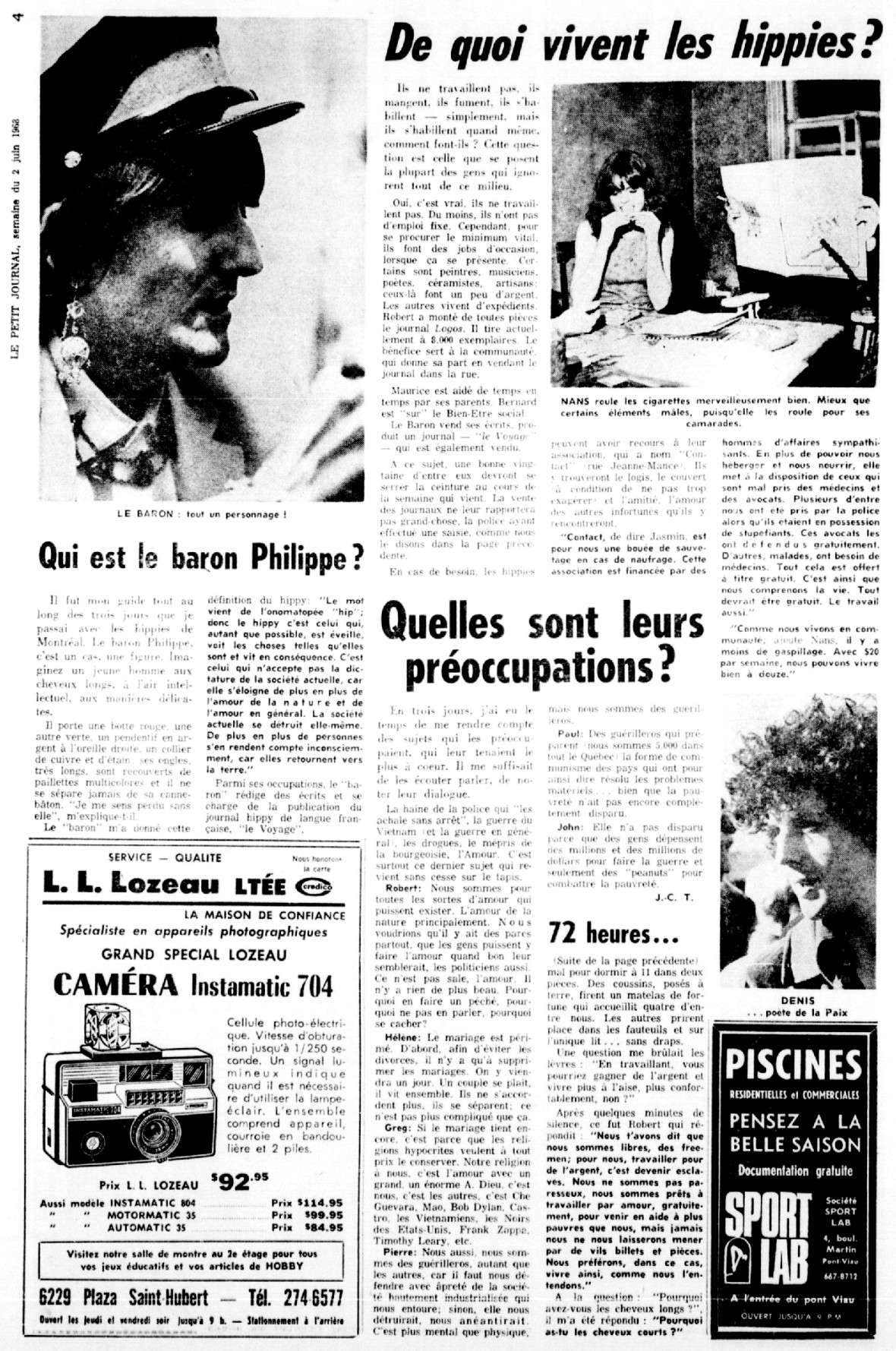 Petit Journal, juin 1968 (source: BAnQ).